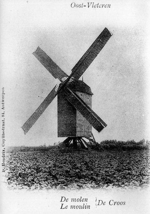 Plaatsmolen Molen Decroos Verbrande molen